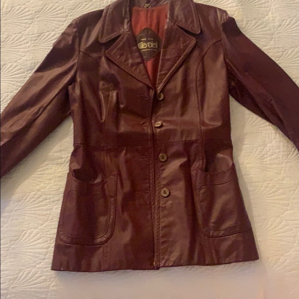 Lesoleil vintage red leather jacket